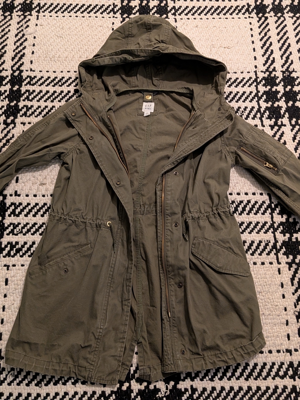 GAP Olive Green Hooded Utility Anorak Jacket